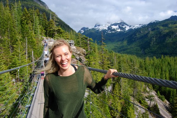 how to be happy; Squamish Canada suspension bridge