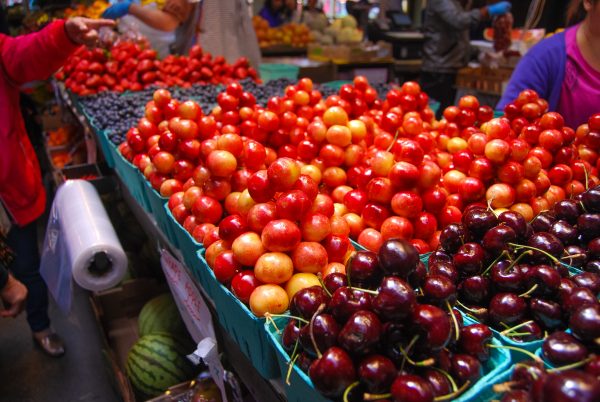 Best Food in Vancouver - Cherries and fruit at Granville Island Public Market