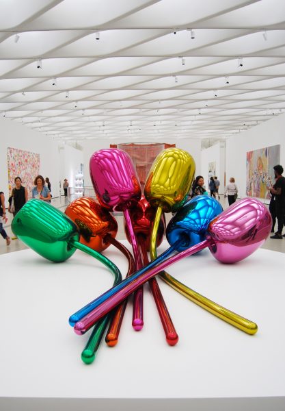 Everything You Need to Know When Visiting The Broad; Jeff Koons Tulips inside the Broad