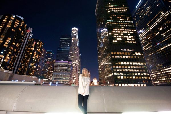 Blonde girl in white sweater in Downtown Los Angeles; Downtown LA With a Strange Man