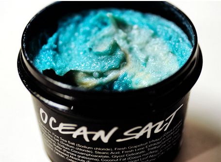winter beauty products; Ocean salt scrub lush