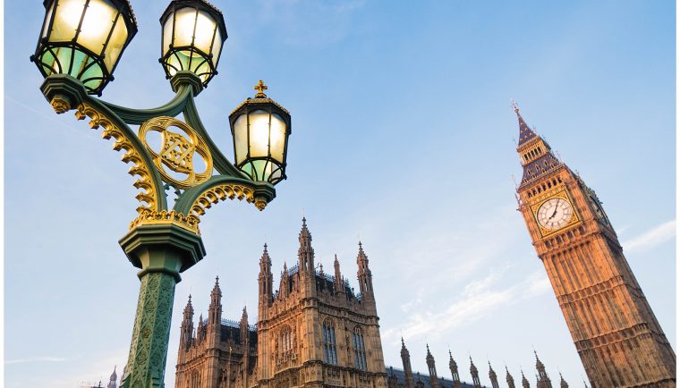 48 Hours in London; street lamp and Big Ben