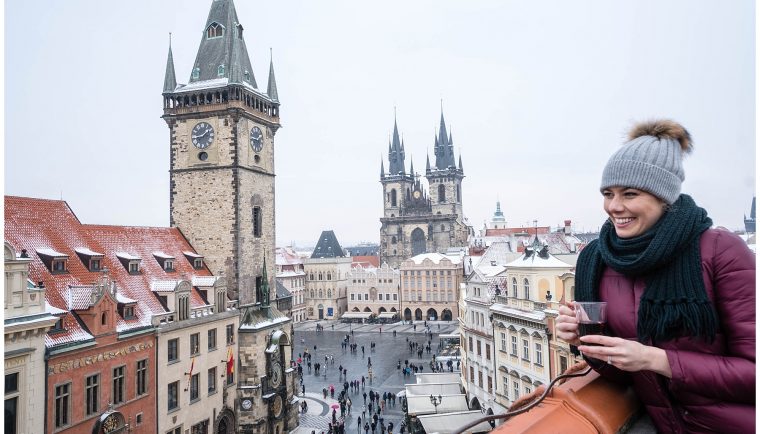 Photos That Will Make You Want to Visit Prague; view from Terasa U Prince girl