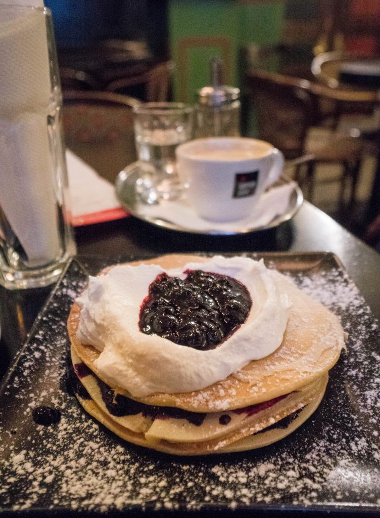 Hidden Sites of Prague; pancakes with jam and sour cream