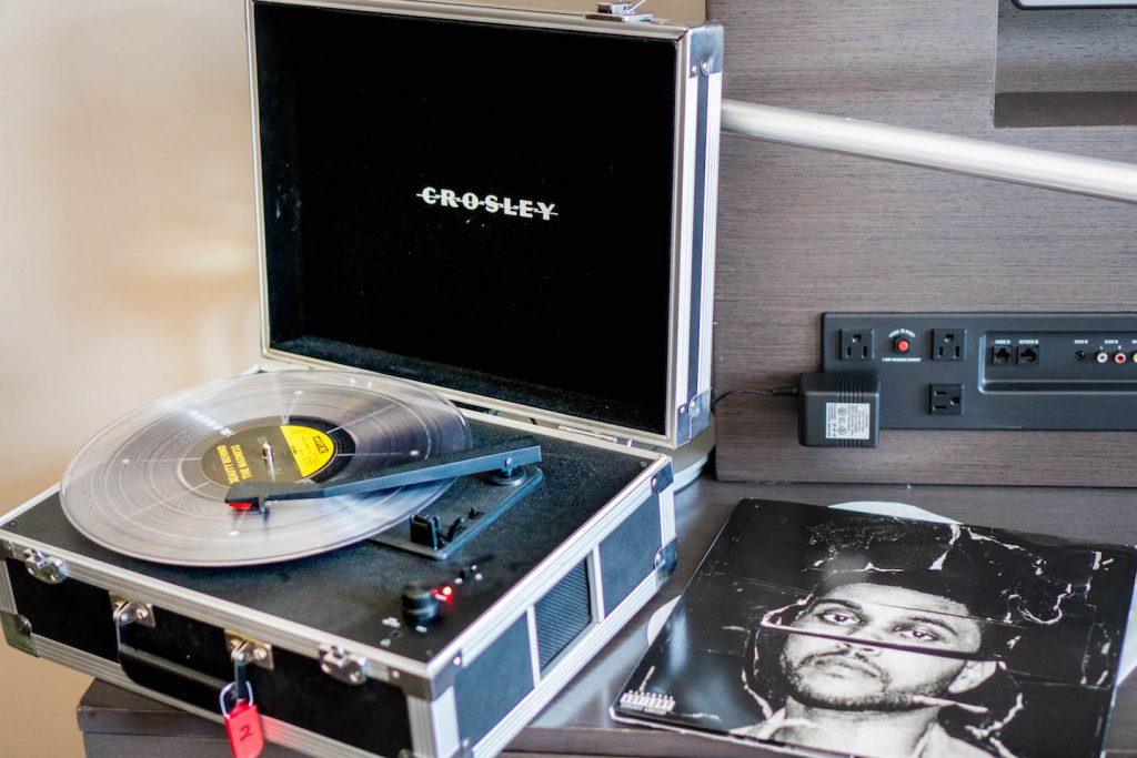 Staying at the Hard Rock Hotel San Diego; record player