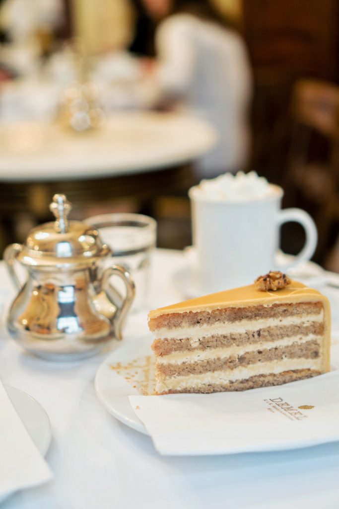 48 Hours in Vienna; Cafe Demel cake and hot chocolate