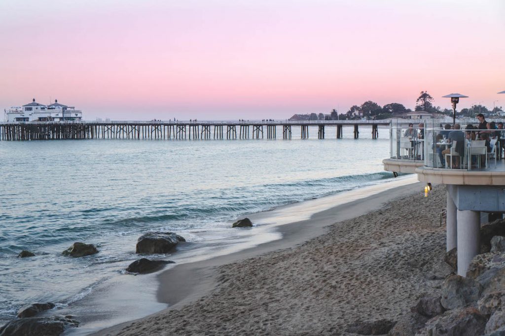 staying at Malibu Beach Inn; sunset Malibu pier