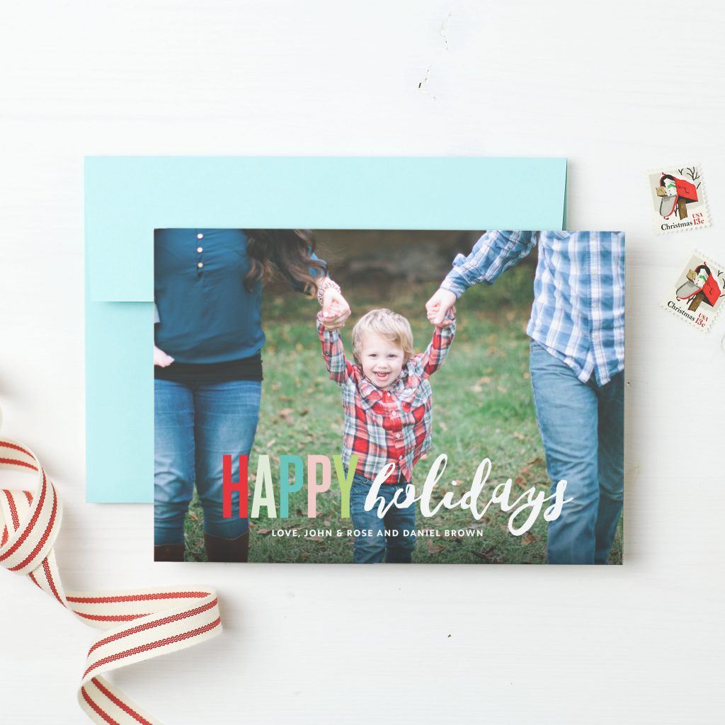 Basic Invite holiday cards child photo Christmas card