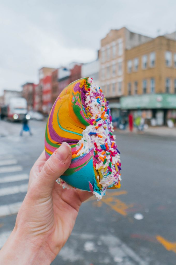 48 hours in New York; Rainbow bagel at the bagel store