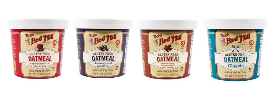 gluten-free and dairy-free travel snacks; Bobs Red Mill oatmeal cups variety