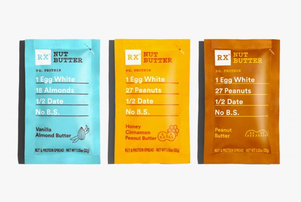gluten-free and dairy-free travel snacks; RXBARS nut butter packets variety